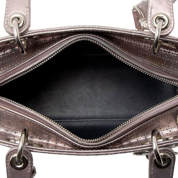 Dior Micro Cannage Metallic Calfskin Lady Dior Medium Tote - Picture 7 of 10